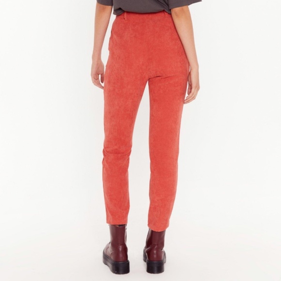 Nasty Gal Rust Pants a Lot Corduroy Tapered Pants - Picture 1 of 4